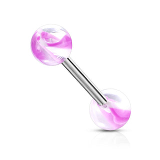 Barbell Acryl Marmor Muster Kugel