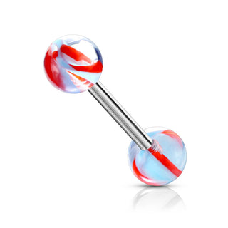 Barbell Acryl Marmor Muster Kugel