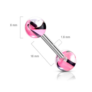 Barbell Acryl Marmor Muster Kugel