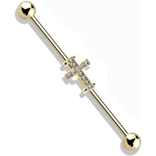 Industrial Barbell Kreuz Zirkonia