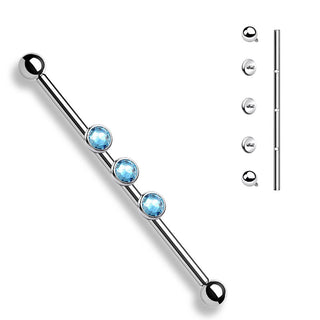 Industrial Barbell 3 Zirkonia Innengewinde