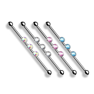 Industrial Barbell 3 Zirkonia Innengewinde