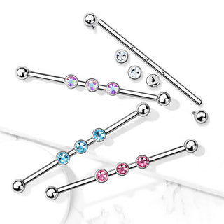 Industrial Barbell 3 Zirkonia Innengewinde