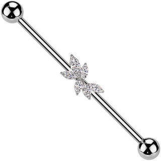 Industrial Barbell Weinblatt Zirkonias Marquise Schliff
