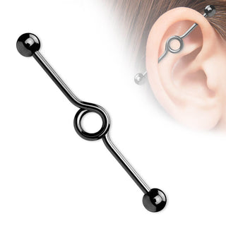 Industrial Barbell Kugel Ring Titan PVD