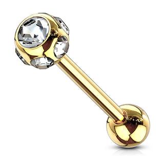 Barbell Kugel Zirkonia PVD