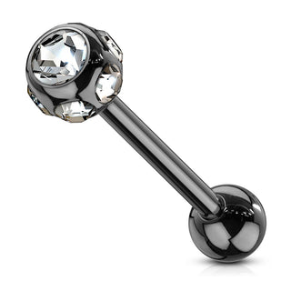 Barbell Kugel Zirkonia PVD
