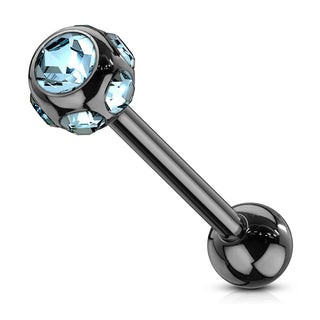 Barbell Kugel Zirkonia PVD