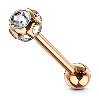 Barbell Kugel Zirkonia PVD