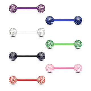 Barbell Acryl Ultra Glitzer Kugel