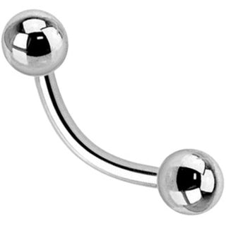 Curved Barbell Kugel Silber