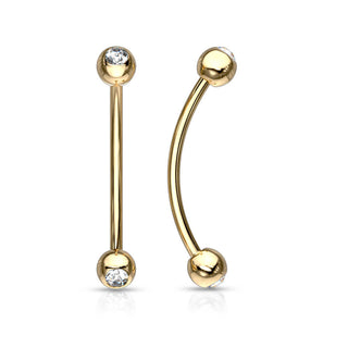 Curved Barbell Kugel Zirkonia