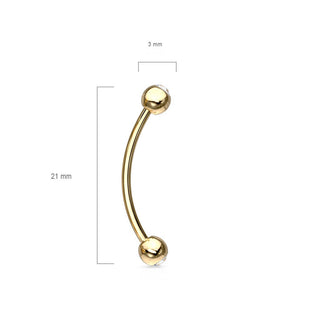 Curved Barbell Kugel Zirkonia