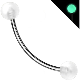 Curved Barbell Kugel Glow in the Dark