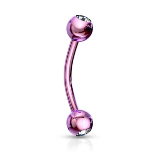 Augenbrauenpiercing Kugel Zirkonia Titan PVD
