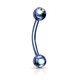 Augenbrauenpiercing Kugel Zirkonia Titan PVD