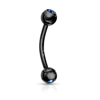 Augenbrauenpiercing Kugel Zirkonia Titan PVD