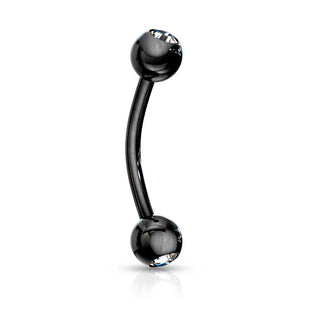 Augenbrauenpiercing Kugel Zirkonia Titan PVD