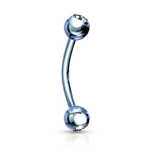Augenbrauenpiercing Kugel Zirkonia Titan PVD