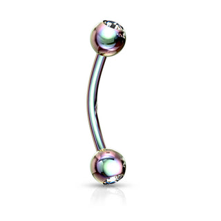 Augenbrauenpiercing Kugel Zirkonia Titan PVD