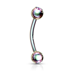 Augenbrauenpiercing Kugel Zirkonia Titan PVD