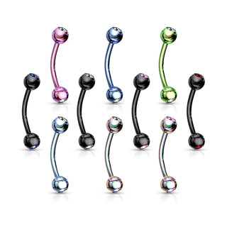 Augenbrauenpiercing Kugel Zirkonia Titan PVD