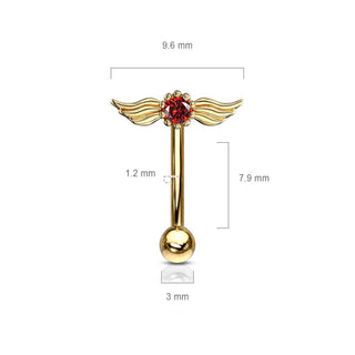 Augenbrauenpiercing Flügel Zirkonia