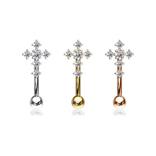 Augenbrauenpiercing Kreuz Zirkonia