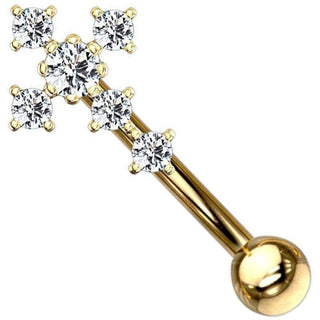 Augenbrauenpiercing Kreuz Zirkonia