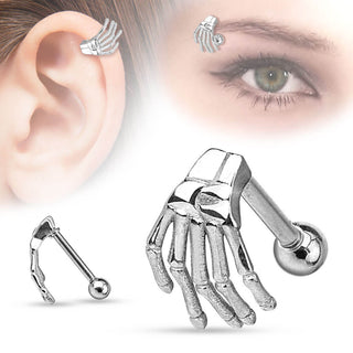Augenbrauenpiercing Hand
