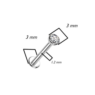 14 Karat Gold Labret Zirkonia Zagenfassung Gelbgold Weißgold Innengewinde