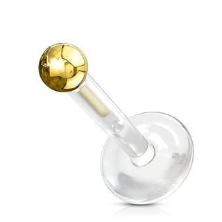 14 Karat Gold Labret Kugel Gelbgold Weißgold