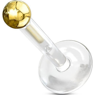 14 Karat Gold Labret Kugel Gelbgold Weißgold