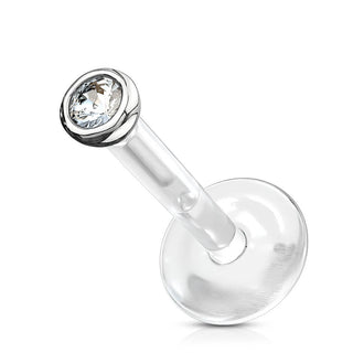 14 Karat Gold Labret Zirkonia Zargenfassung Gelbgold Weißgold