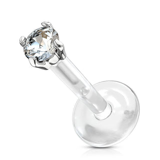 14 Karat Gold Labret Zirkonia Krappenfassung Gelbgold Weißgold