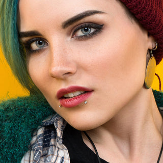 14 Karat Gold Labret Zirkonia Krappenfassung Gelbgold Weißgold
