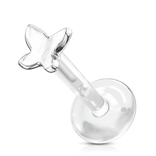 14 Karat Gold Labret Schmetterling Gelbgold Weißgold
