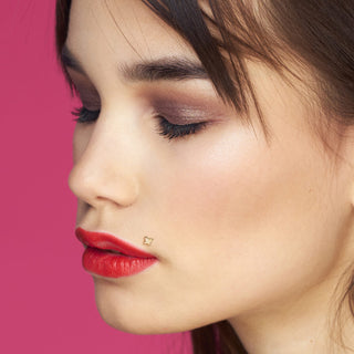 14 Karat Gold Labret Schmetterling Gelbgold Weißgold