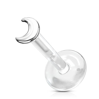 14 Karat Gold Labret Mond Flach Gelbgold Weißgold