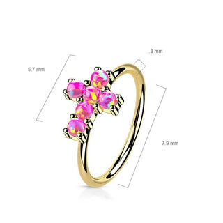 14 Karat Gold Ring Ring Kreuz Zirkonia Gelbgold Weißgold Biegbar