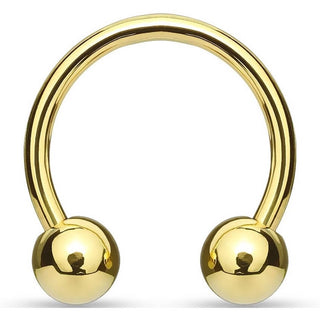 Hufeisen Piercing Kugel Gold