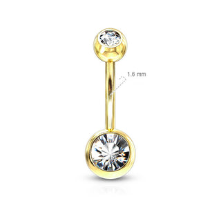 Bauchnabelpiercing Kugel Zirkonia Gold PVD