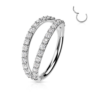 14 Karat Gold Ring Zirkonia Gelbgold Weißgold Clicker