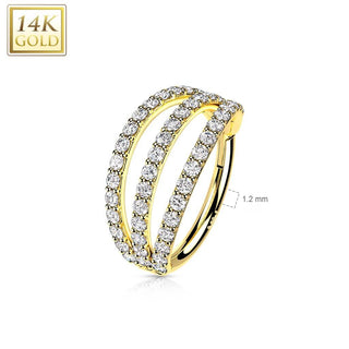 14 Karat Gold Ring Zirkonia Gelbgold Weißgold Clicker