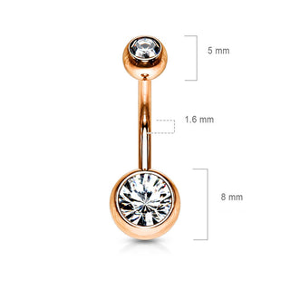 Bauchnabelpiercing Kugel Zirkonia Roségold