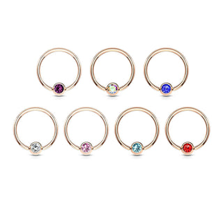 Ring Kugel Zirkonia PVD Klemmkugelring