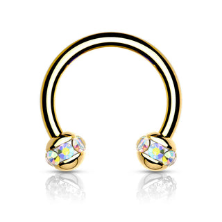 Hufeisen Piercing Kugel Zirkonia PVD