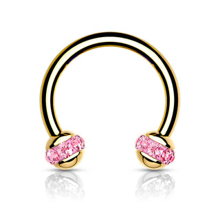 Hufeisen Piercing Kugel Zirkonia PVD