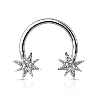 Hufeisen Piercing Sterne Zirkonia Gold