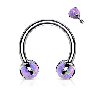 Hufeisen Piercing Kugel Opal Innengewinde